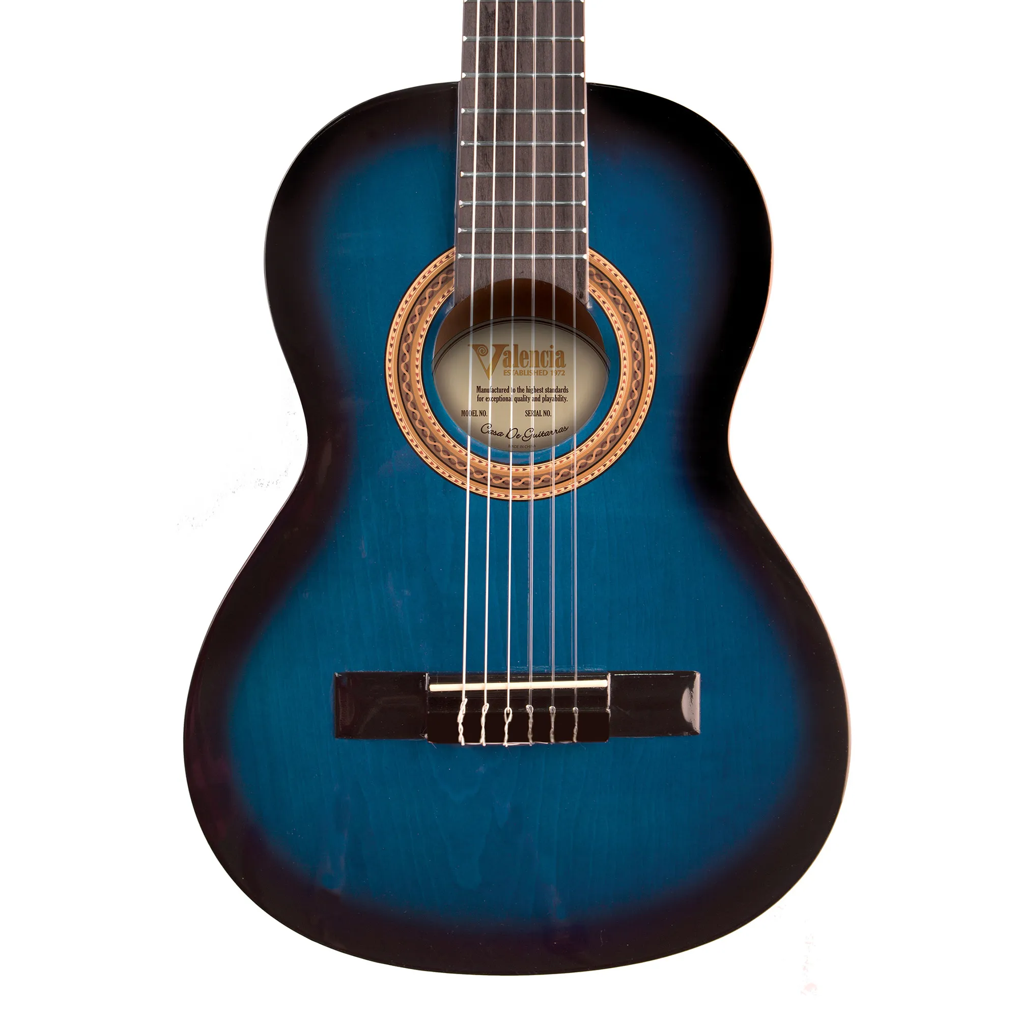 Valencia Blue Burst Classical Guitar - 3/4 Size