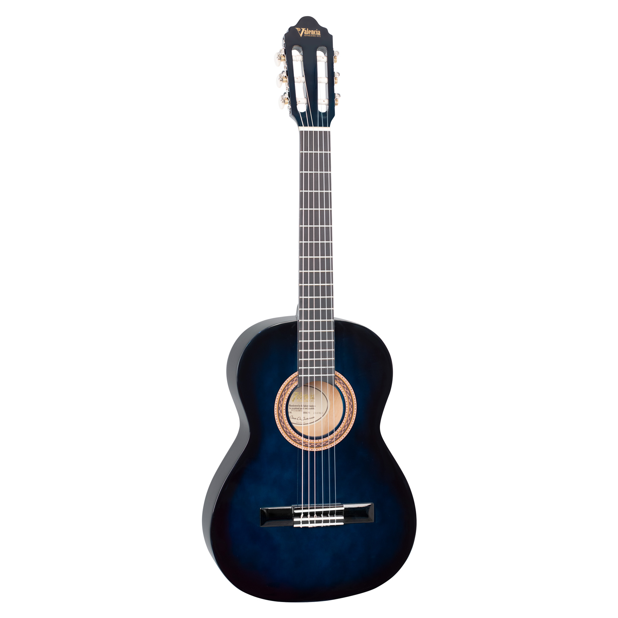 Valencia Blue Burst Classical Guitar - 3/4 Size