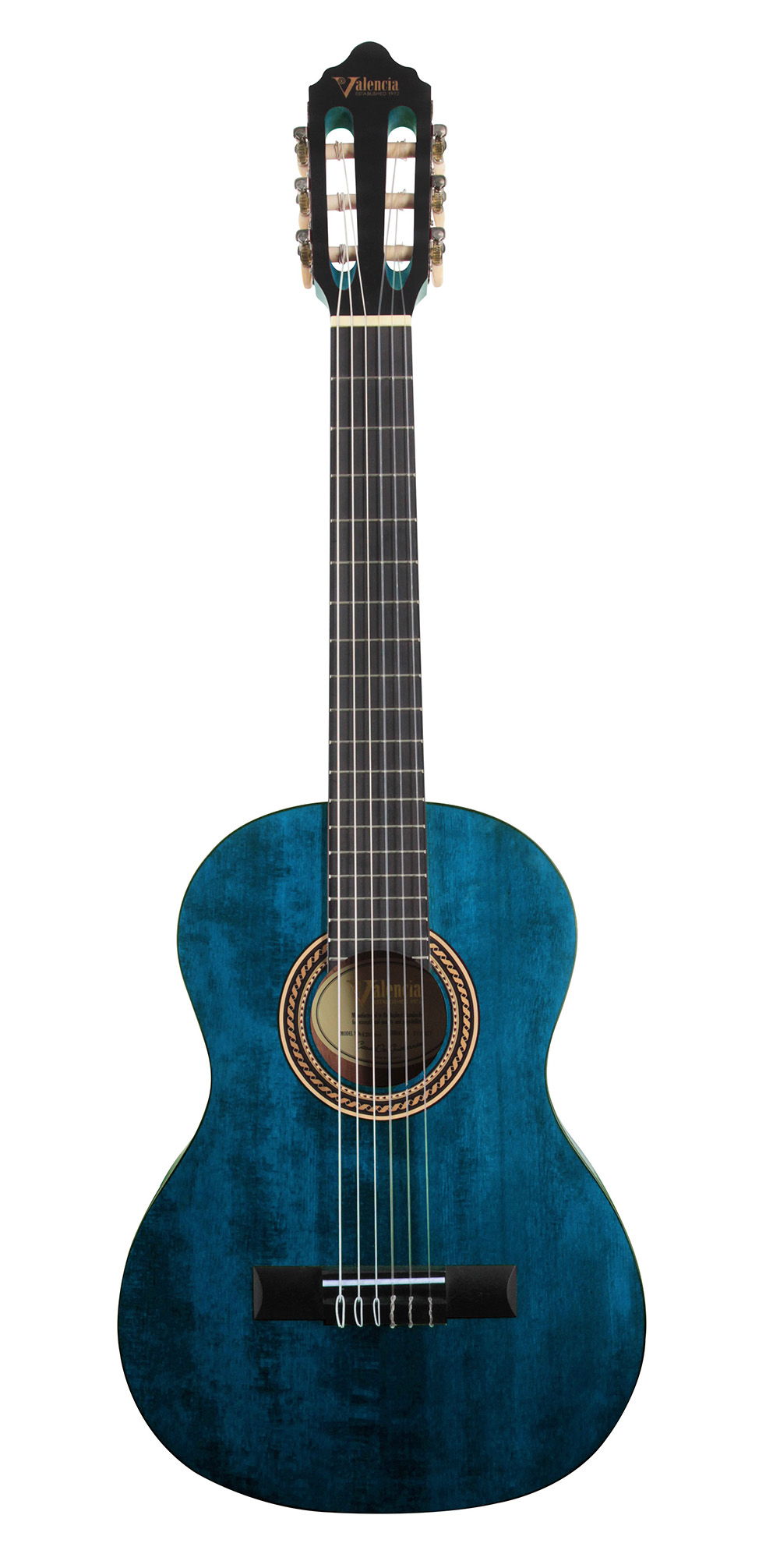 Valencia Transparent Blue Classical Guitar - 1/2 Size