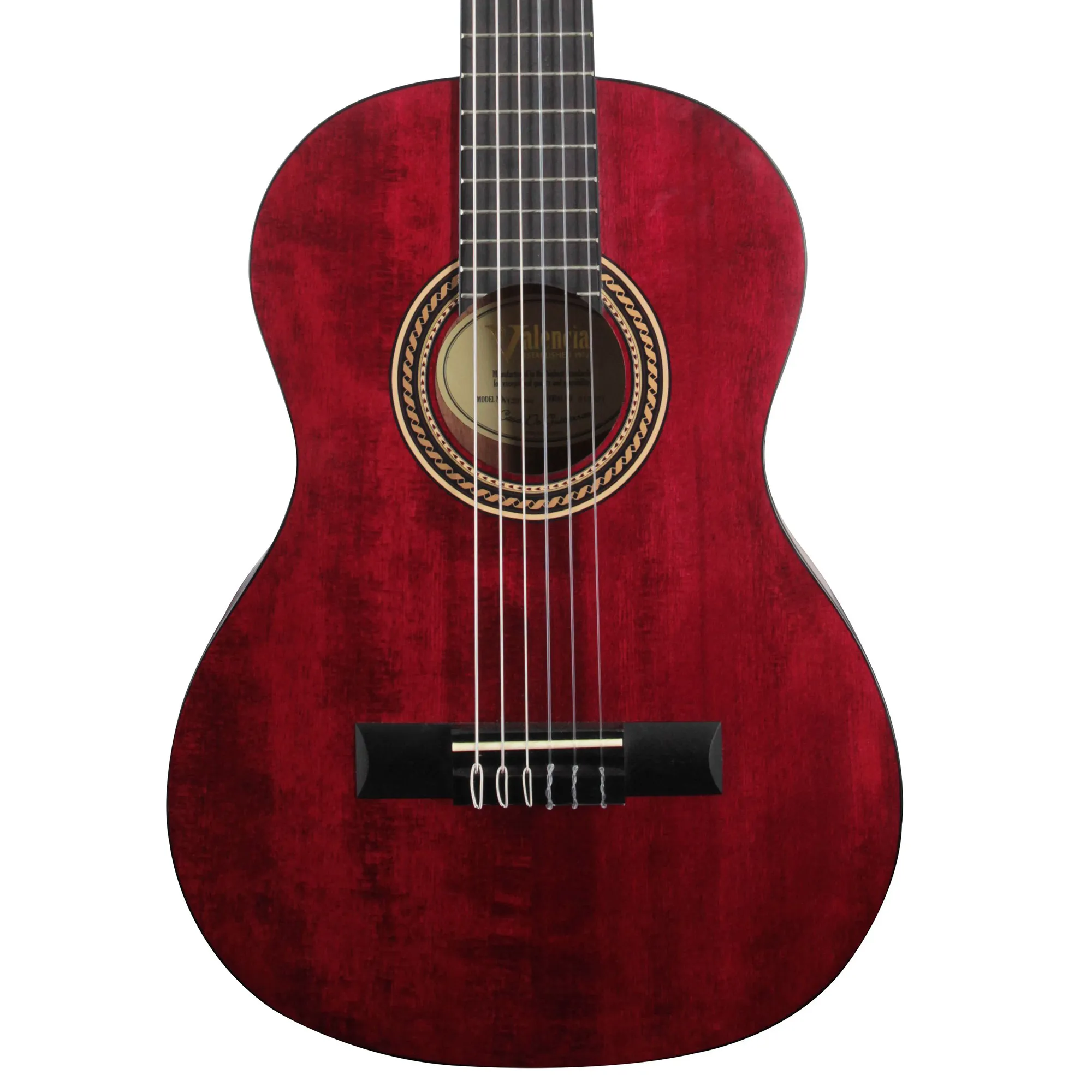 Valencia Transparent Wine Red Classical Guitar - 1/2 Size