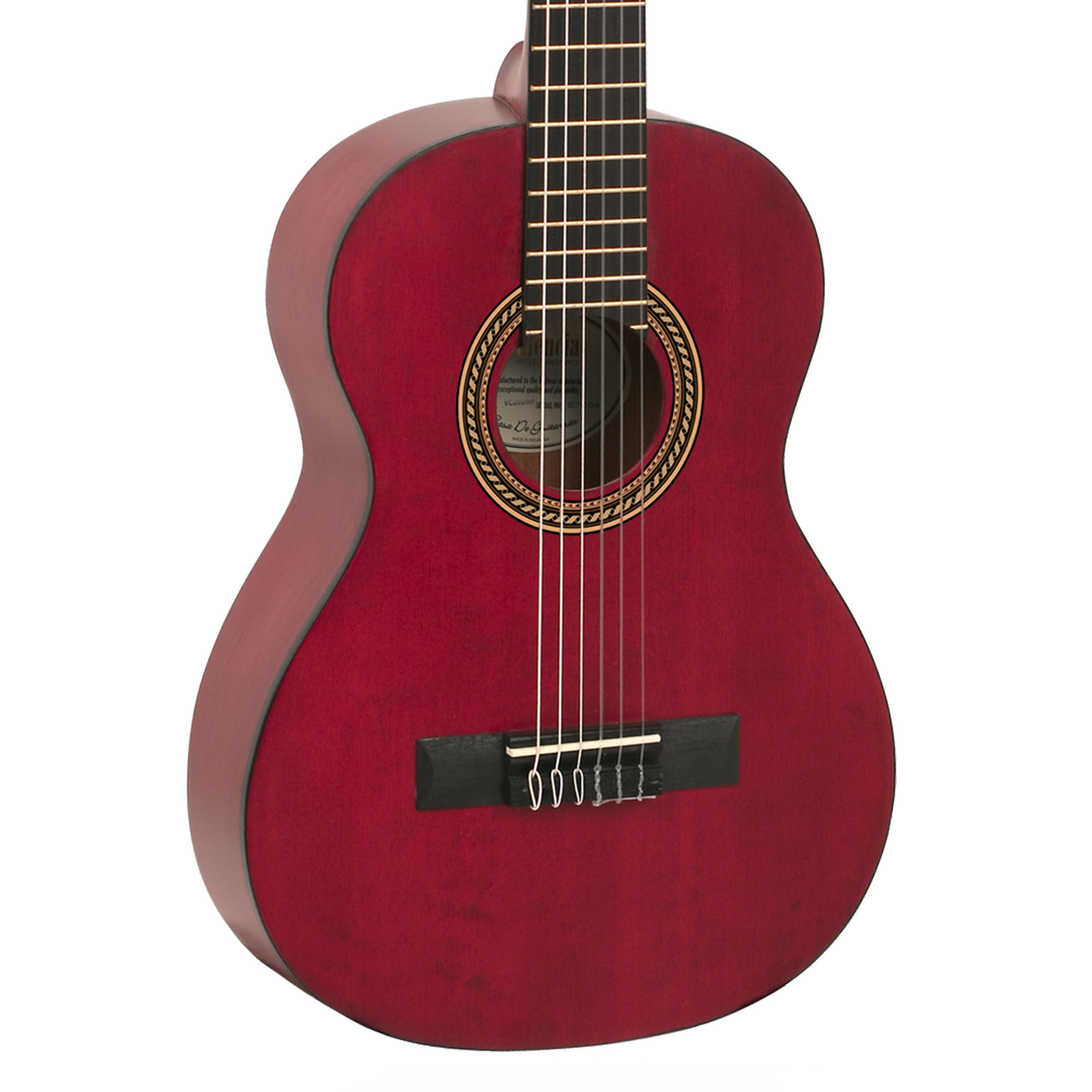 Valencia Transparent Wine Red Classical Guitar - 1/2 Size