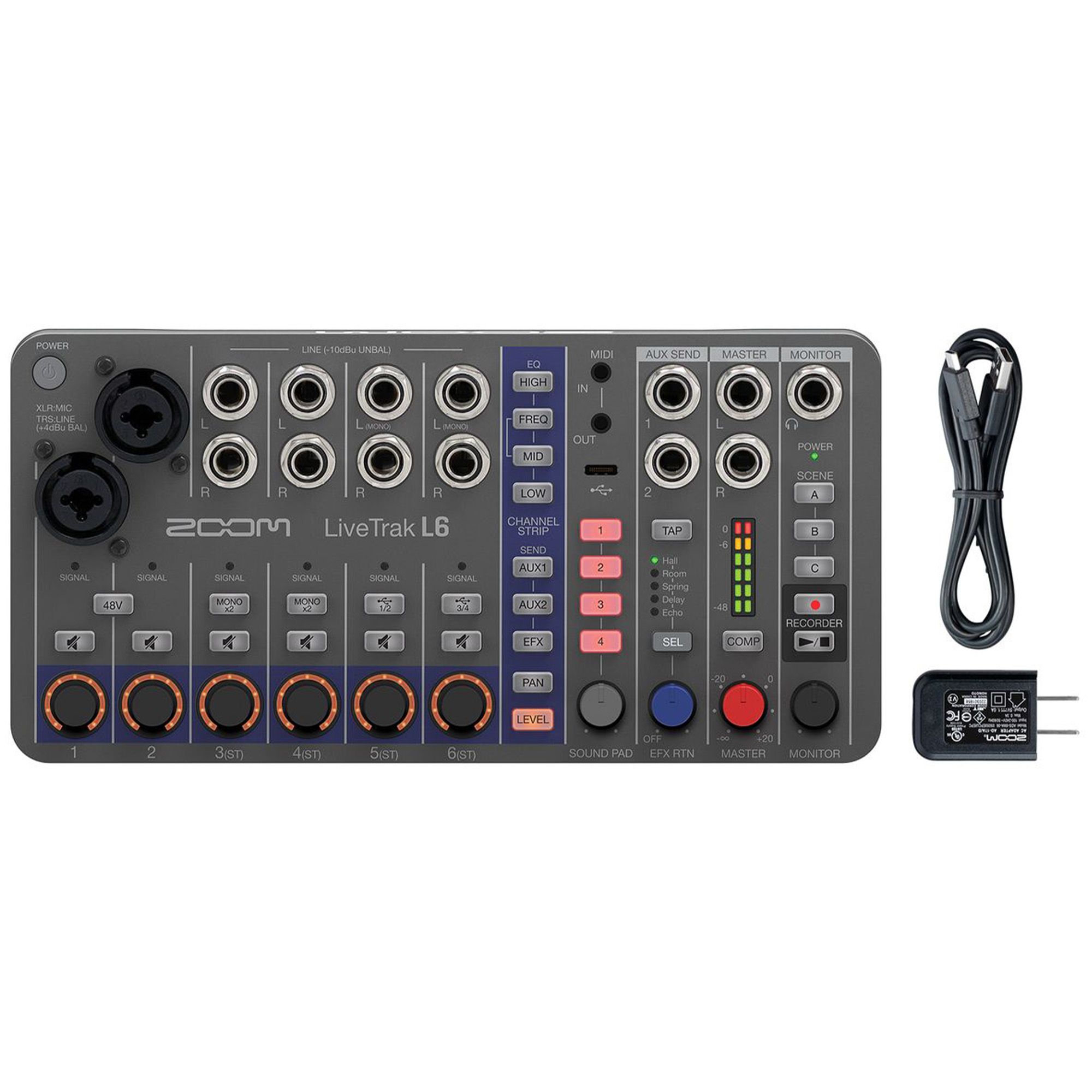 Zoom LiveTrak L6-ZOOM 10-Channel Compact Digital Mixer- 2 Years Warranty