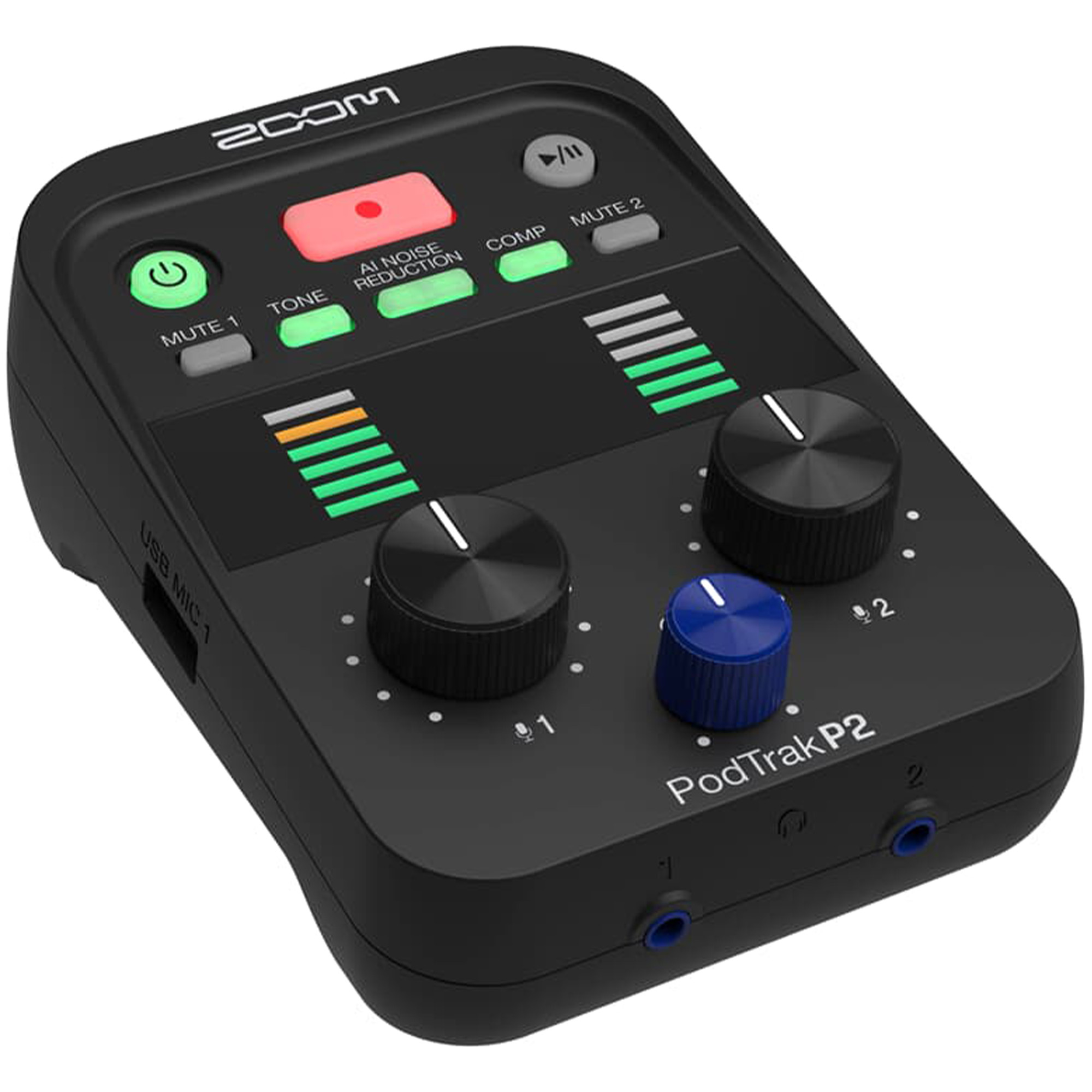 Zoom P2-Zoom PodTrak P2 USB Mic Recorder- 2 Years Warranty