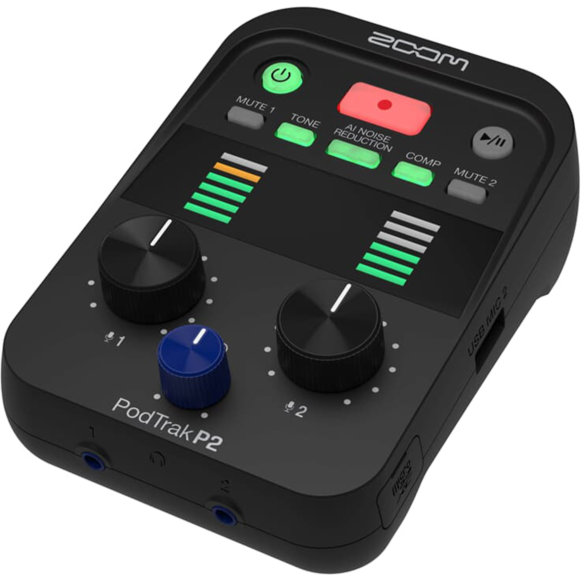 Zoom P2-Zoom PodTrak P2 USB Mic Recorder- 2 Years Warranty