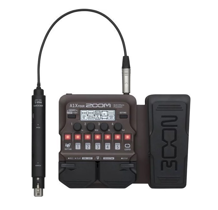 Zoom A1X FOUR Acoustic Instrument Multi-Effect Processor With Expression Pedal- 2 Years Warranty
