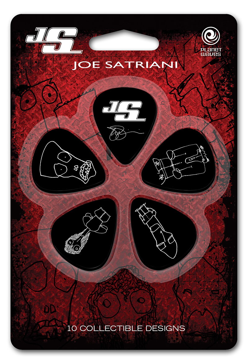 D'Addario 1CBK2-10JS Planet Waves Joe Satriani Light Gauge (.50mm) Guitar Picks Black - 5 pieces