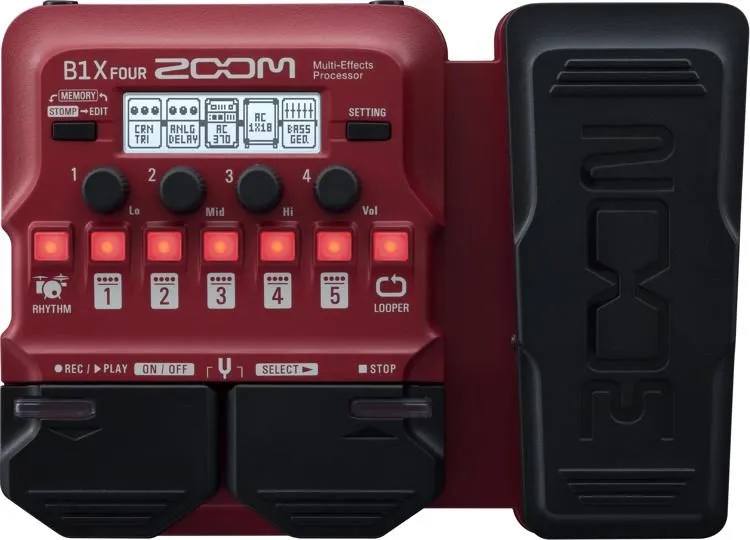 Zoom B1X FOUR Bass Multi-Effects Processor with Expression Pedal- 2 Years Warranty