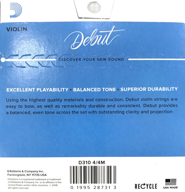D'Addario D310 Debut Violin String 4/4 - Medium