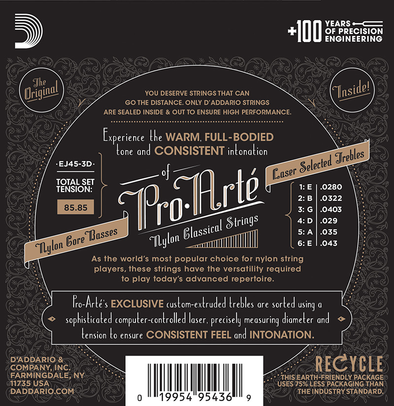 D'Addario EJ45 Pro-Arte Nylon Classical Guitar Strings - Normal Tension