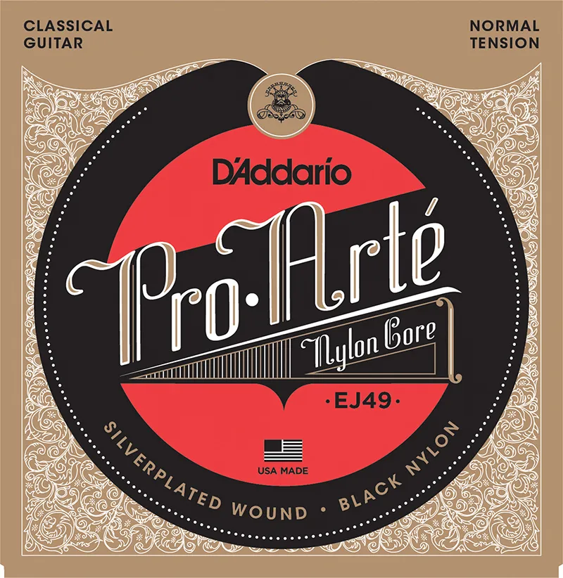 D'Addario EJ49 Pro-Arte Black Nylon Classical Guitar Strings - Normal Tension