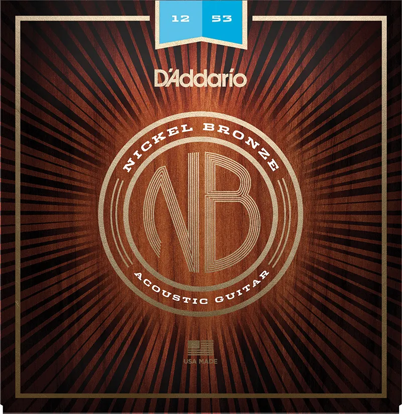 D'Addario NB1253 Nickel Bronze Acoustic Guitar Strings Light - 12-53