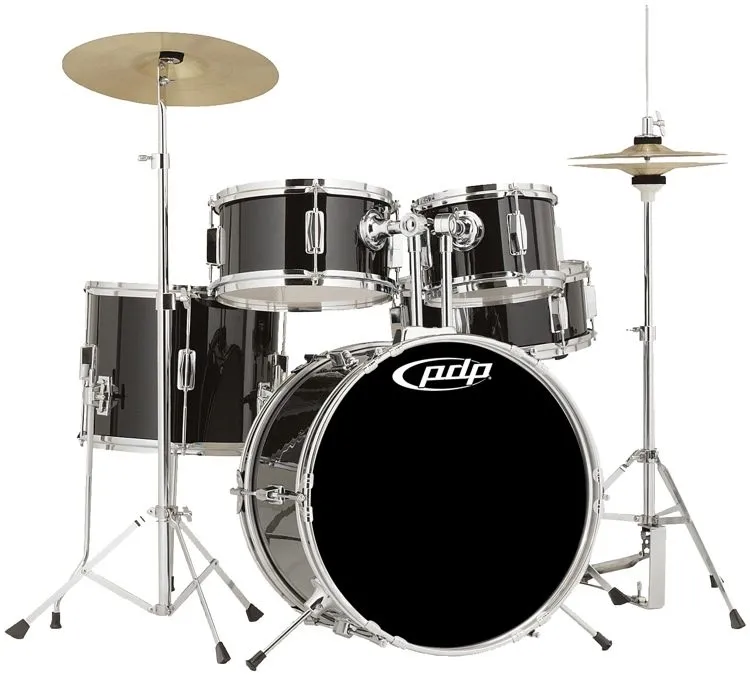 PDP Drums Player 5 Pieces Complete Junior Drumset with Cymbals - Piano Black