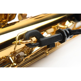 Rico SJA18 Padded Strap with Plastic Snap Hook for Soprano and Alto Saxophones - Black