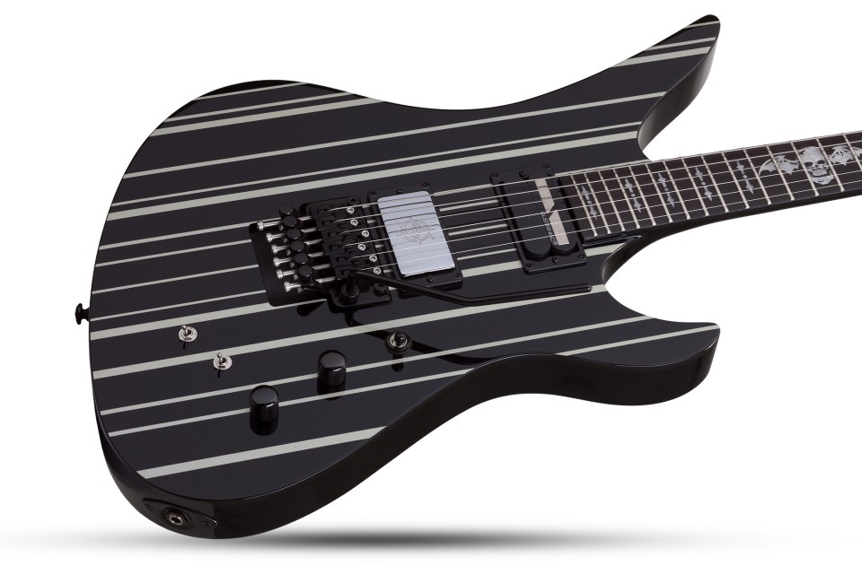 Schecter Electric Guitar Synyster Custom-S - Gloss Black With Silver Pin Stripes