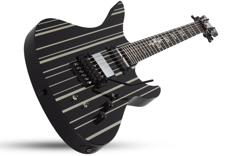 Schecter Electric Guitar Synyster Custom-S - Gloss Black With Silver Pin Stripes