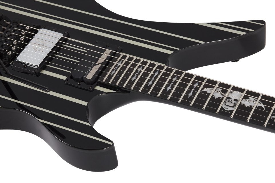 Schecter Electric Guitar Synyster Custom-S - Gloss Black With Silver Pin Stripes