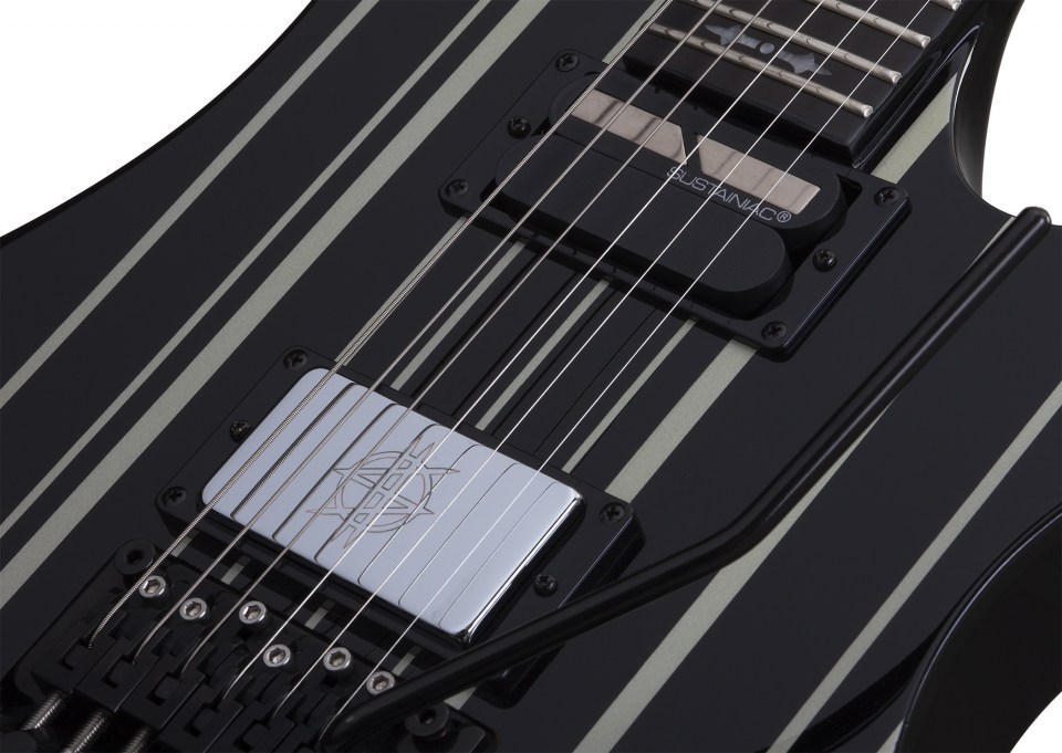 Schecter Electric Guitar Synyster Custom-S - Gloss Black With Silver Pin Stripes