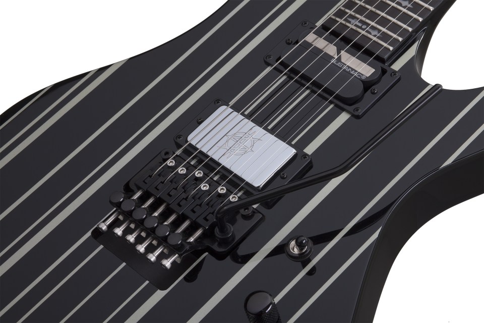 Schecter Electric Guitar Synyster Custom-S - Gloss Black With Silver Pin Stripes