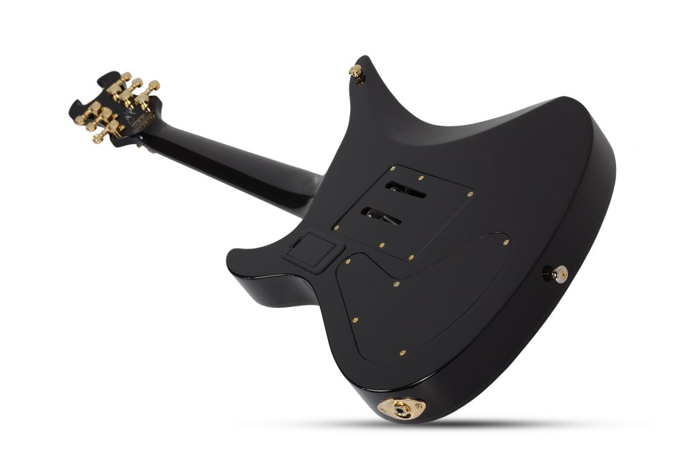Schecter Synyster Custom S Electric Guitar - Gloss Black With Gold Stripes