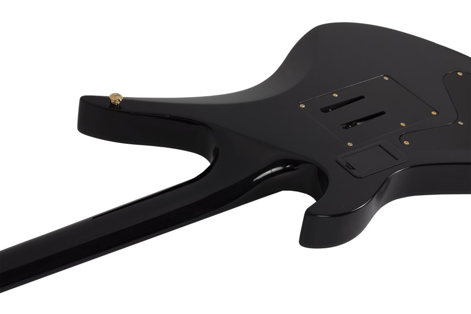 Schecter Synyster Custom S Electric Guitar - Gloss Black With Gold Stripes