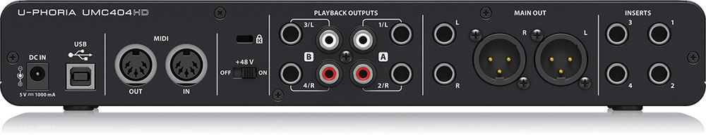 Behringer U-Phoria USB Audio Interface with Midas Mic Preamplifiers